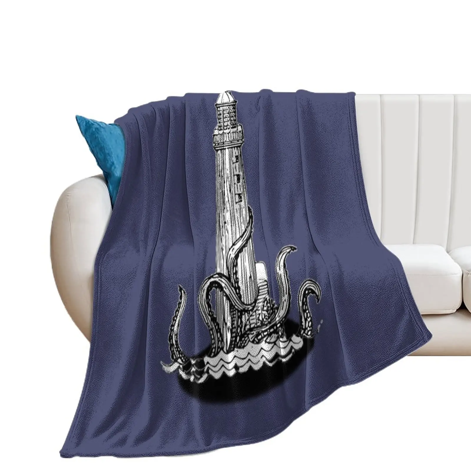 the lighthouse & the kraken Throw Blanket Hairys Heavy Summer Flannels Blankets