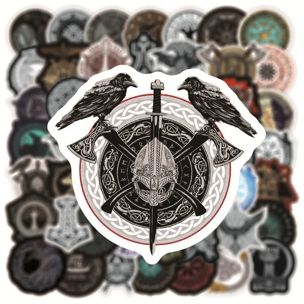 10/30/50PCS Popular Stickers Pack Skateboard Guitar Decoration DIY Laptop Cool Viking Pattern Waterproof Graffiti Decal Wholesal