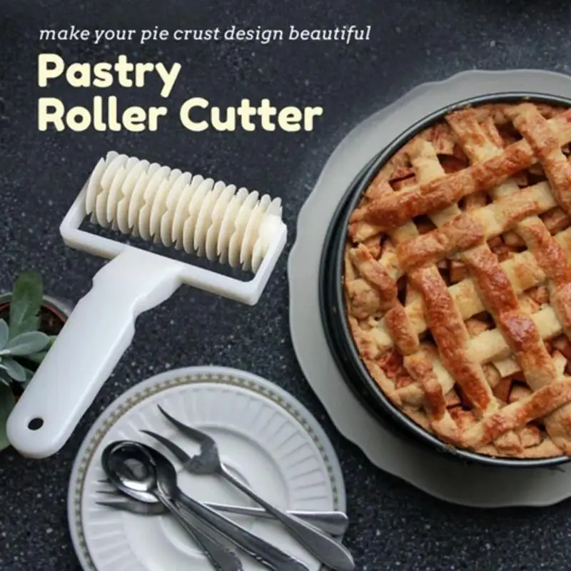 1PC High Quality Pie Pizza Cutter Pastry Bakeware Embossing Dough Roller Lattice   Cake Tools Plastic Baking Tool