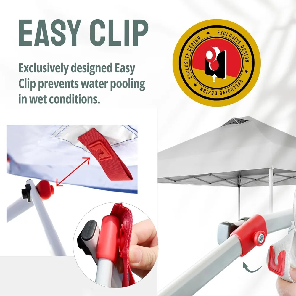 Auvent exterior de instalación rápida de 10x10 con pared lateral: refugio solar portátil para eventos, fiestas, camping, uso en la playa