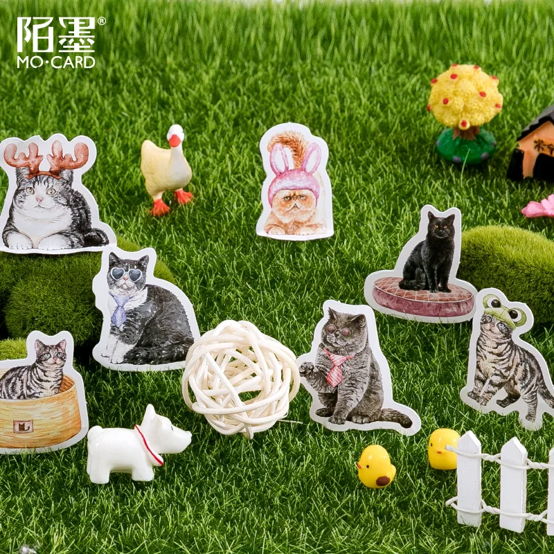 46 pcs/set Mister Kitty Paper Stickers Scrapbooking Diy Journaling Diary Stationery Sticker Aesthetic Gift Kawaii Stickers