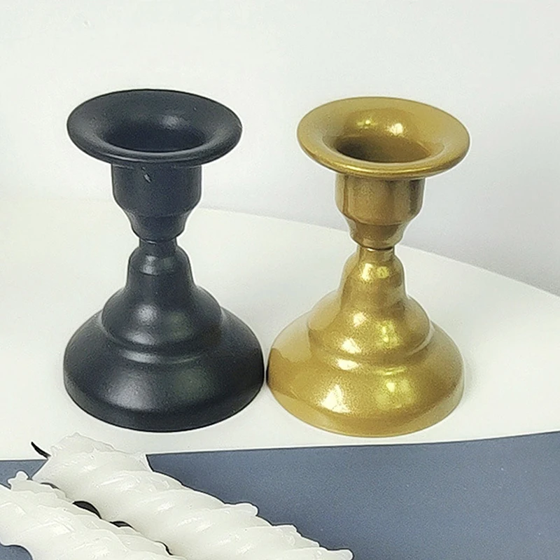 Vintage Metal Candlestick Candle Holders Pillar Iron Art Candlestick For Wedding Party Decor Mini Retro Candle Stick Stand