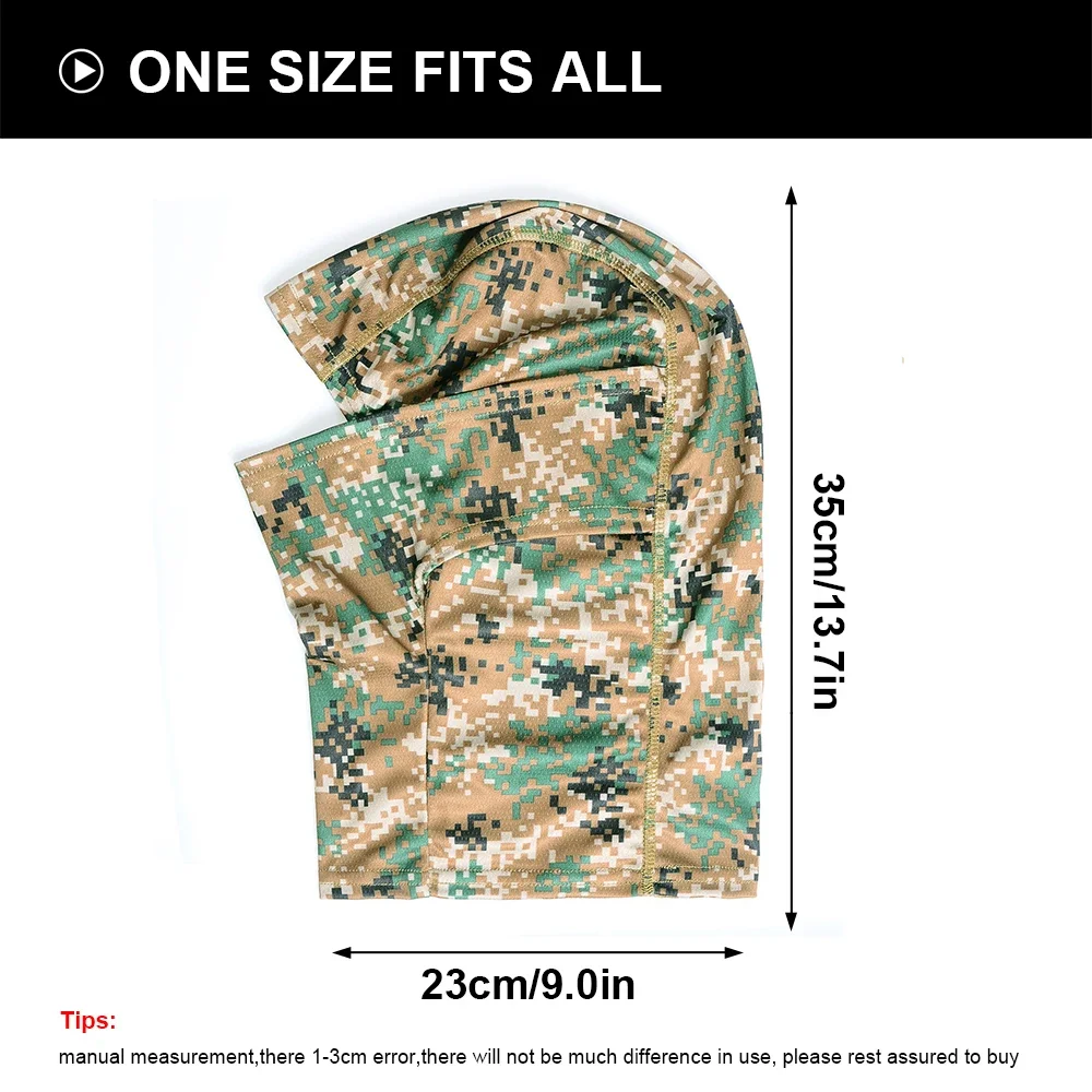 Camouflage Tactical Outdoor Balaclava Breathable Full Face Paintball Biker Hunting Hiking Cycling Sport Mask Liner Scarf Cap