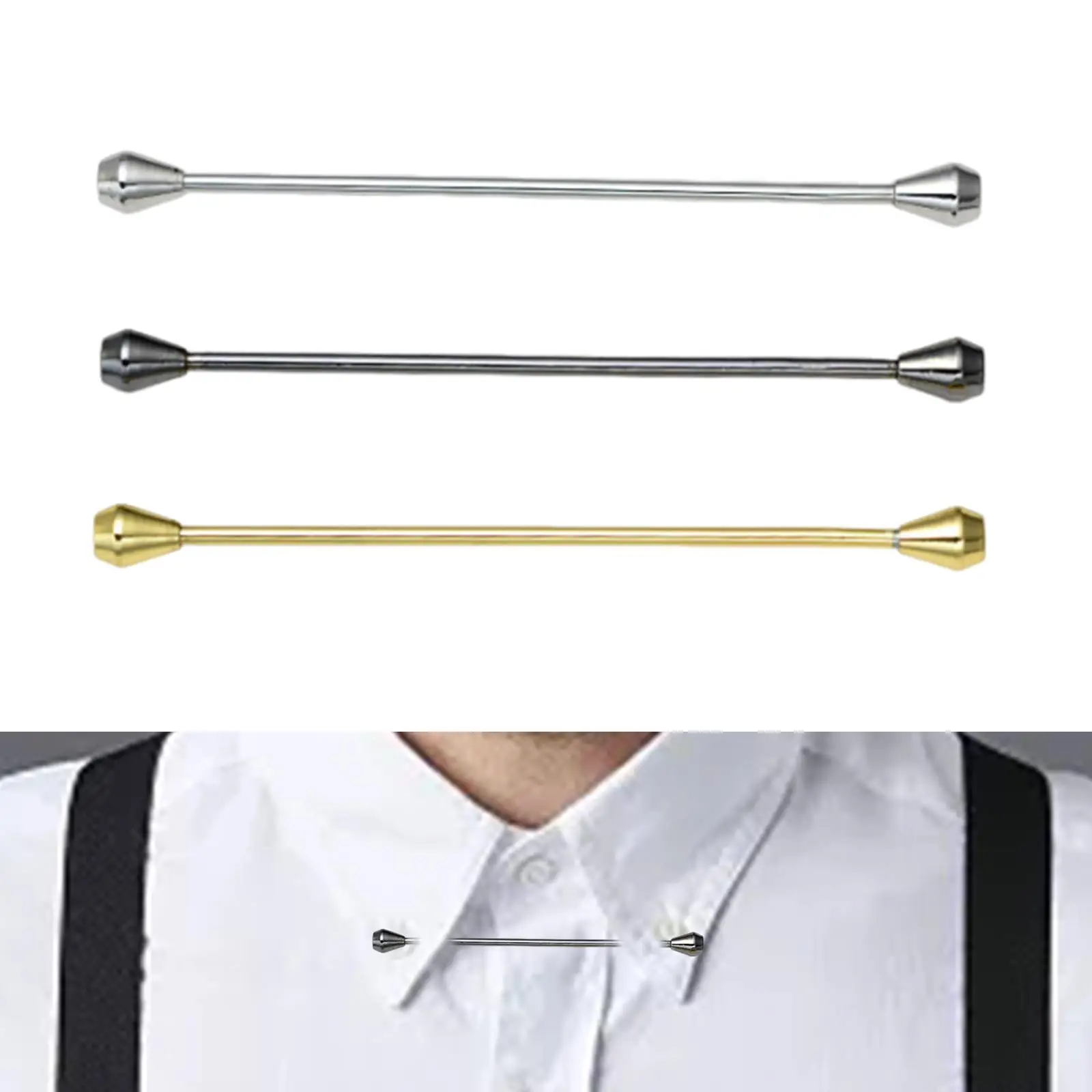 Mens Shirt Collar Pin Clip Men's Collar Bar Tie Pin for Engagements Business