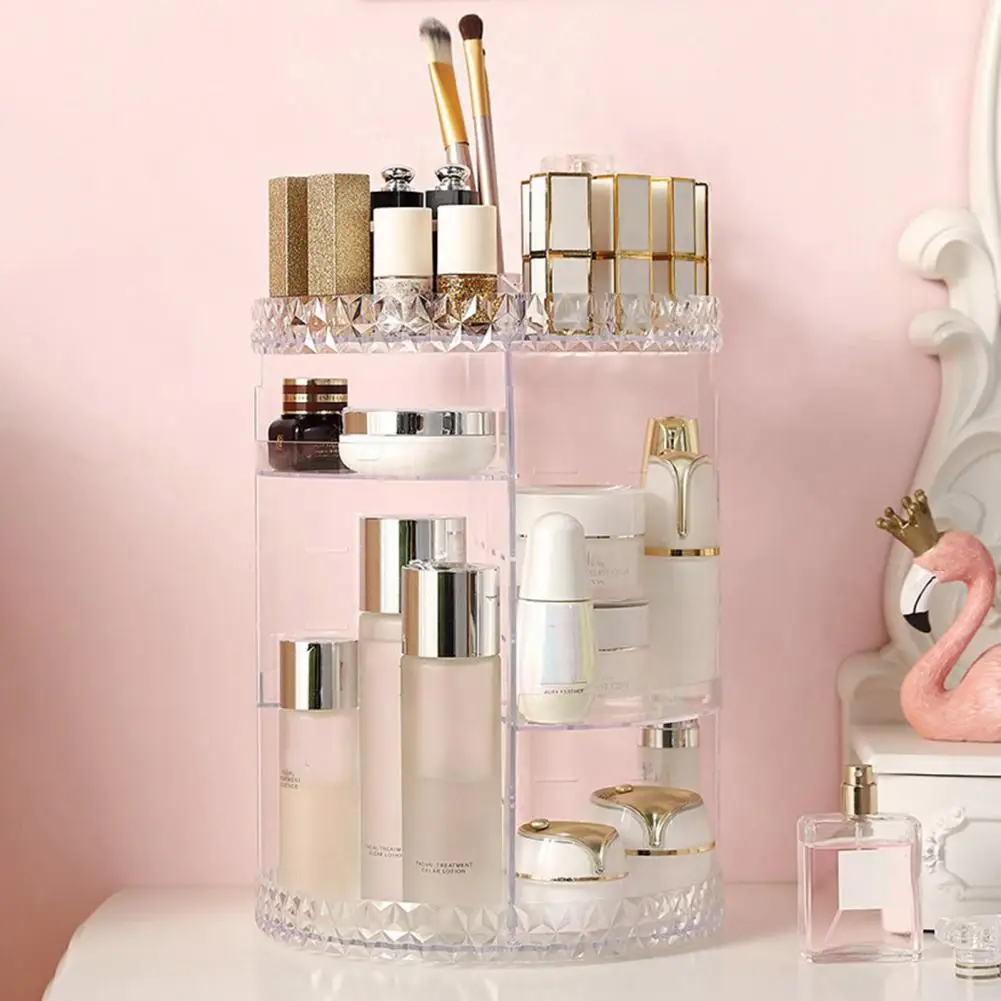 Makeup Organizer 360 Rotating with 8 Adjustable Layers Large-capacity Desktop Space-saving Cosmetic Storage Shelf