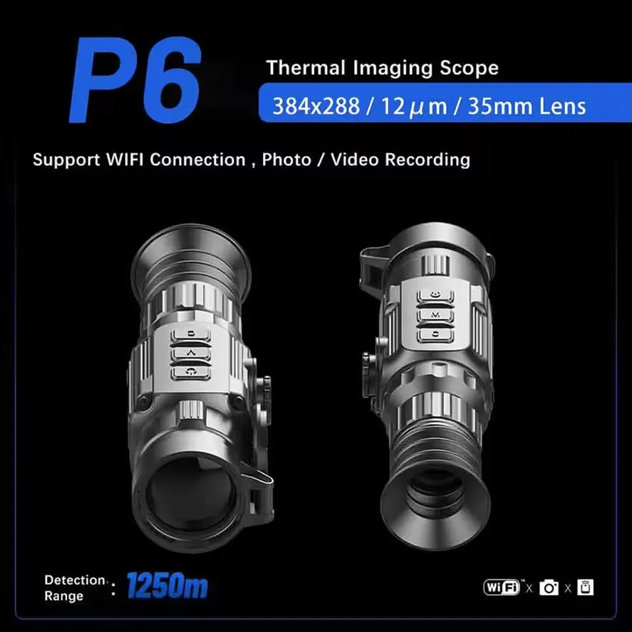 LONGOT Pシリーズ サーマル単眼鏡 赤外線スコープ WiFiクロスヘア調整機能付き 熱検知機能搭載 狩猟や目標探知用