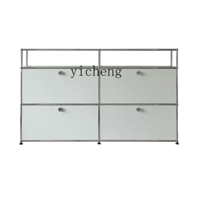 

ZK medieval module cabinet stainless steel side cabinet ins modern simple TV cabinet living room decoration