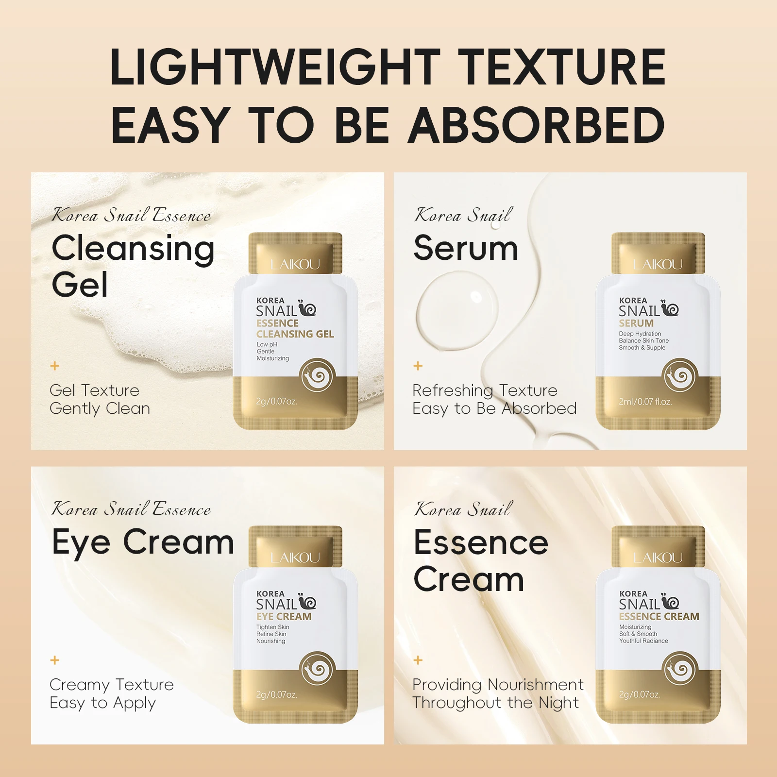 40Pcs LAIKOU Snail Extract Ski - Anti-Aging Face Cream 评论和价格