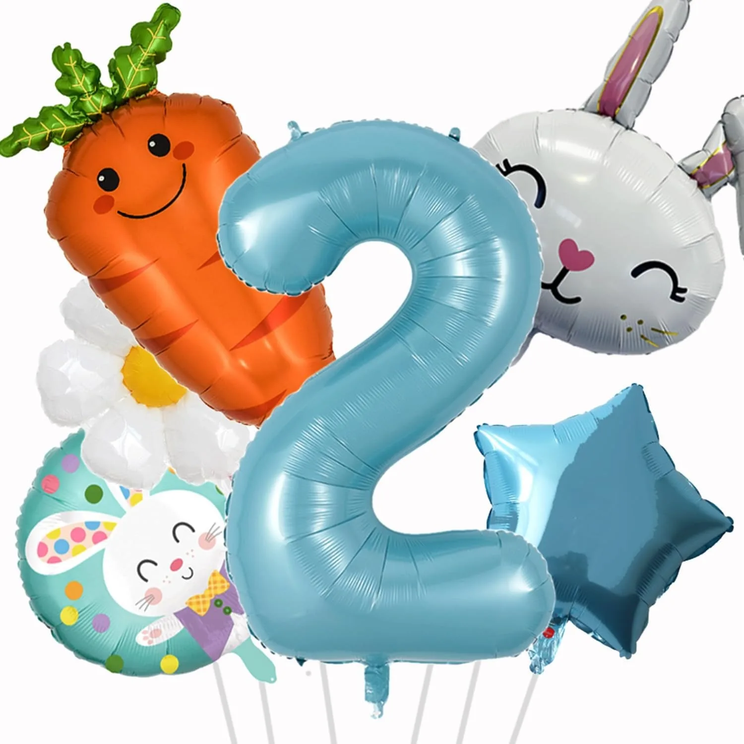 1Set Osterhase Cartoon Kaninchen Stern Folienballon 40 zoll Blaue Anzahl Ballons Geburtstag Party Dekoration Kinder Baby Dusche Geschenke