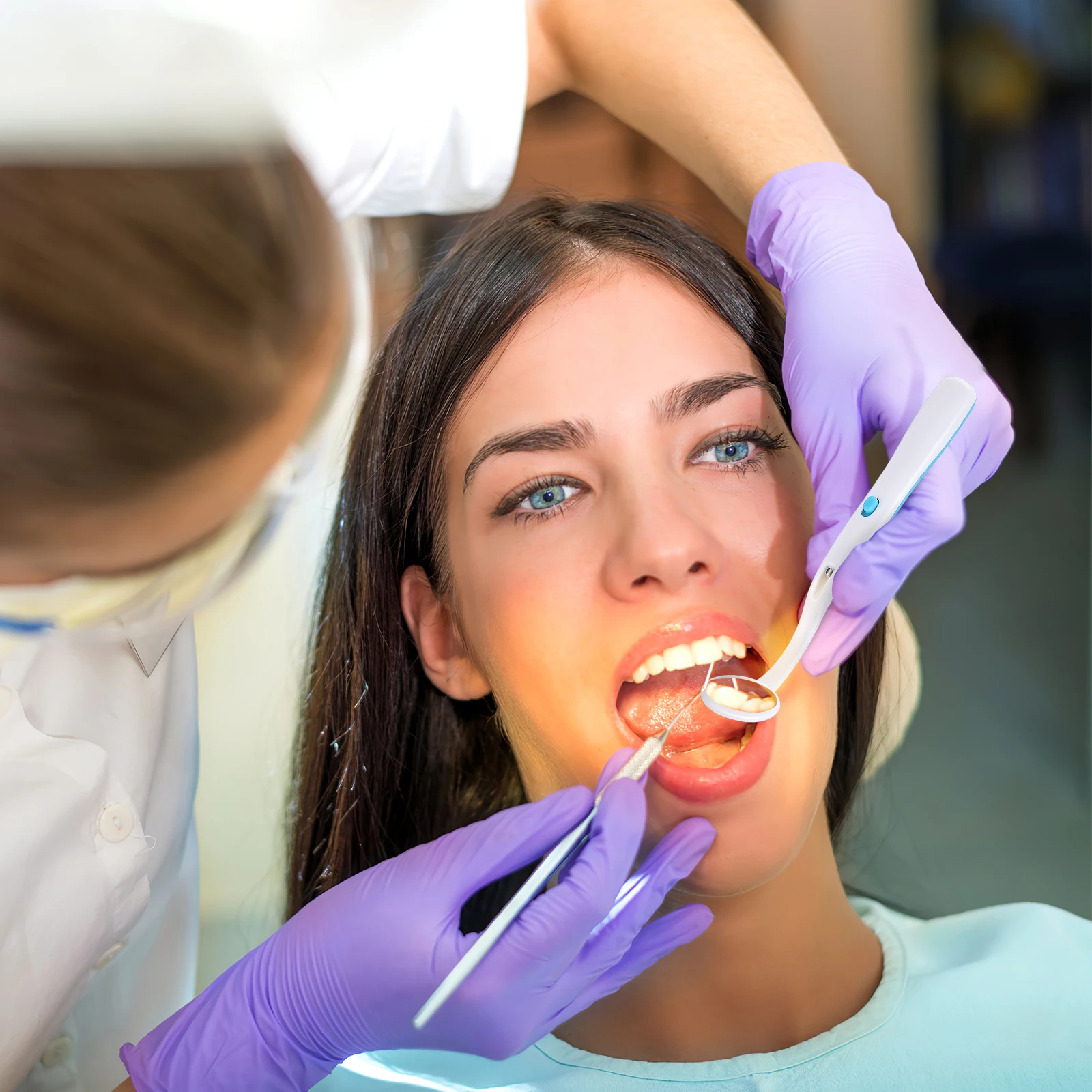 4 ชิ้นทันตกรรมกระจกพื้นผิวสําหรับฟันทันตกรรมกระจกสําหรับฟันการดูแลช่องปาก Abs แก้วฟันไวท์เทนนิ่ง