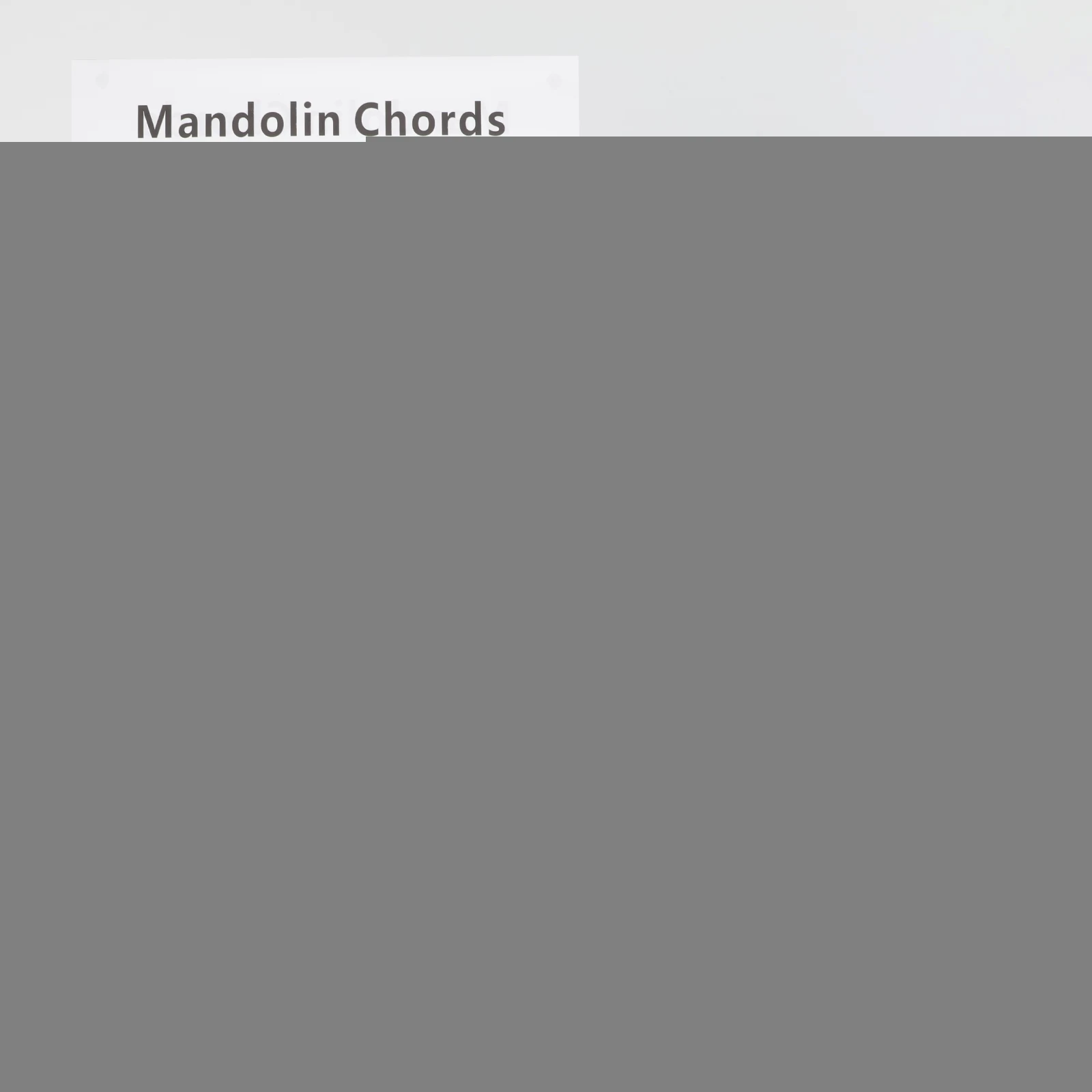 

Mandolin Chart Chord Poster Note Music Guide for Practice Mandolin Learning Aid Clear Print Safe Material