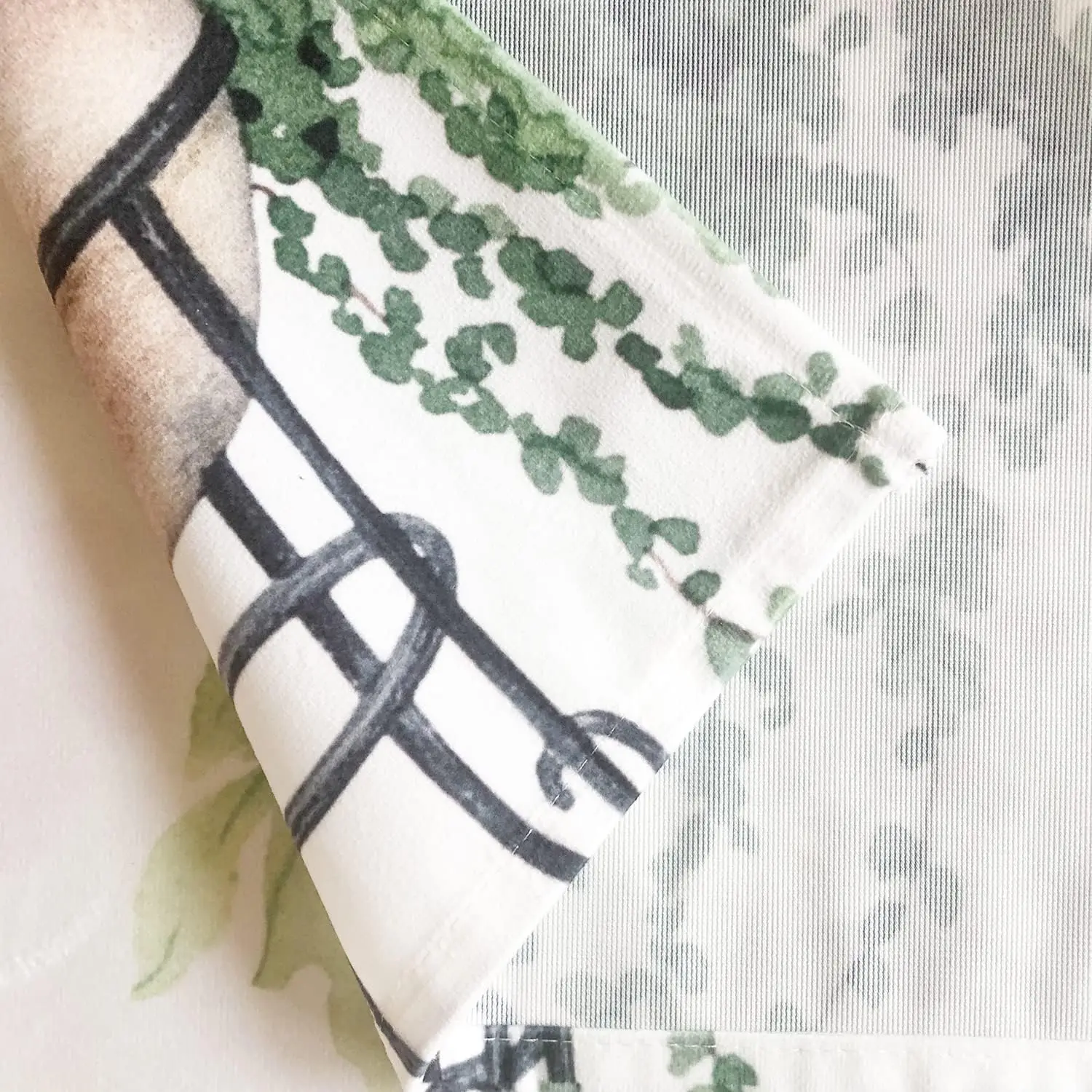 Boho Plant Floral Kitchen Curtains,Flower Plant Small Window Treatment,Green Leaf Cafe Short Window Curtains for Bathroom Dining