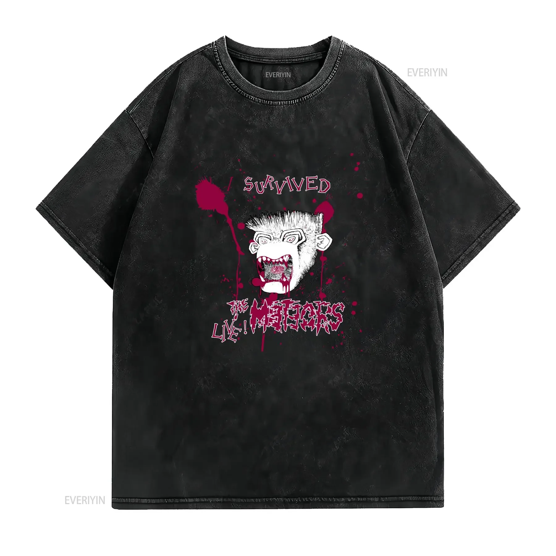 VINTAGE 80s THE METEORS PSYCHOBILLY PUNK ROCK CONCERT TOUR T SHIRT VN2372 vintage Washed streetwear Soft Versatile homme