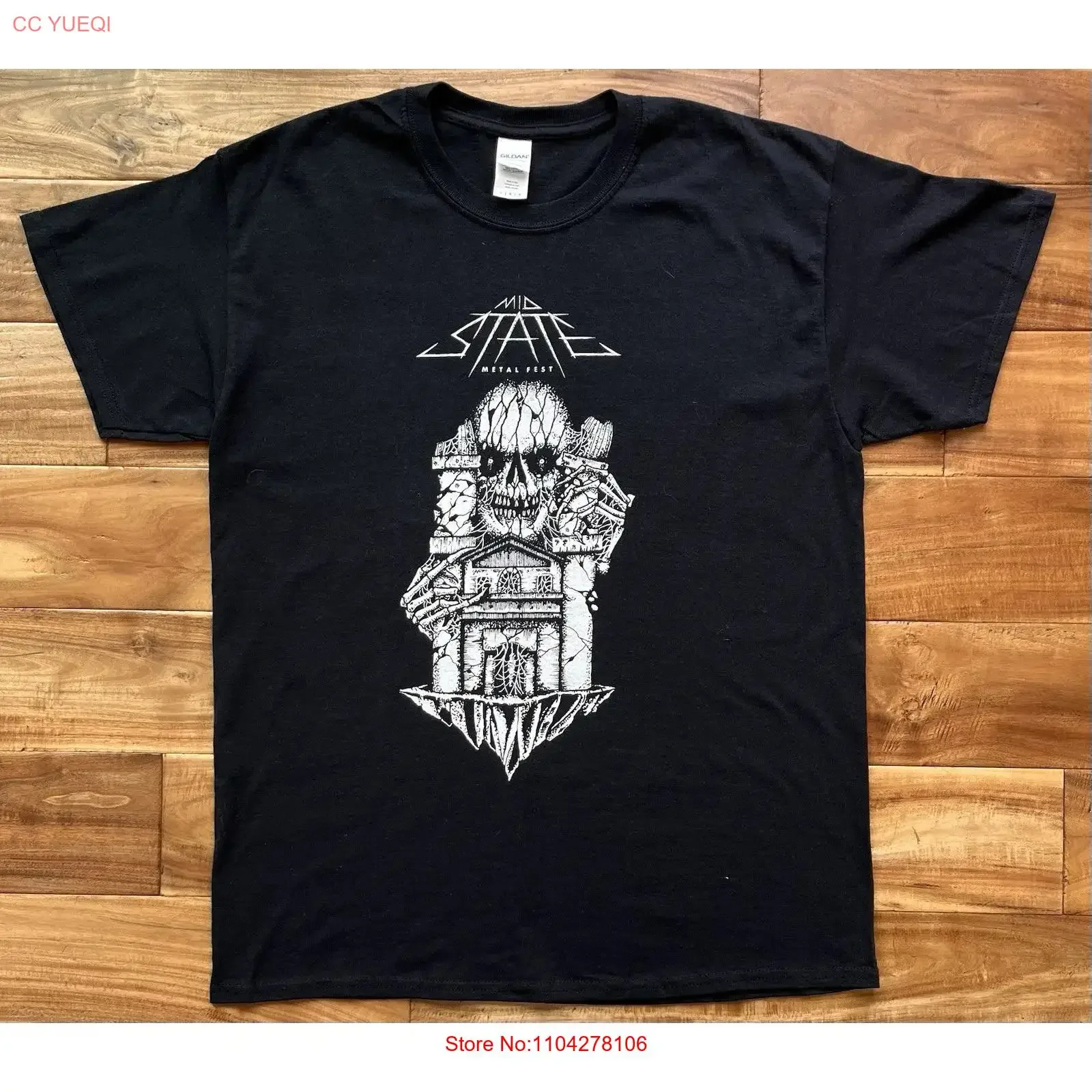 Mid State Metal Fest 2019 Black and White T shirt Graduate SLO Heavy L vintage Washed Top For Everyday Wear homme graphic