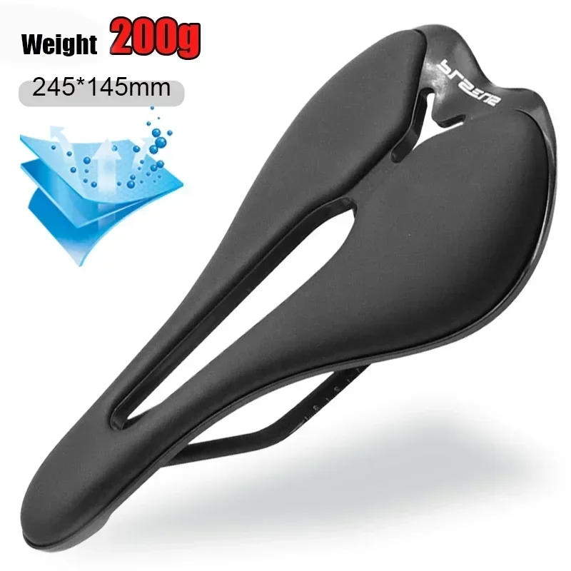 Bicycle Saddle MTB Mountain Road Bike Seat Hollow Comfortable Cycling Cushion PU Leather Silicone Soft Shockproof Bicycle Saddle