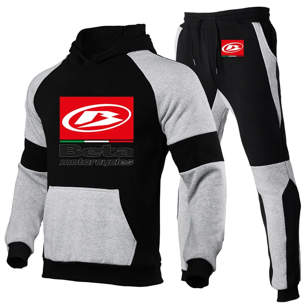 2024 Beta Racing motocicleta nuevo otoño hombres chándal sudaderas con capucha + Pantalones 2 uds conjuntos traje moda tendencia Hip Hop ropa deportiva sudaderas