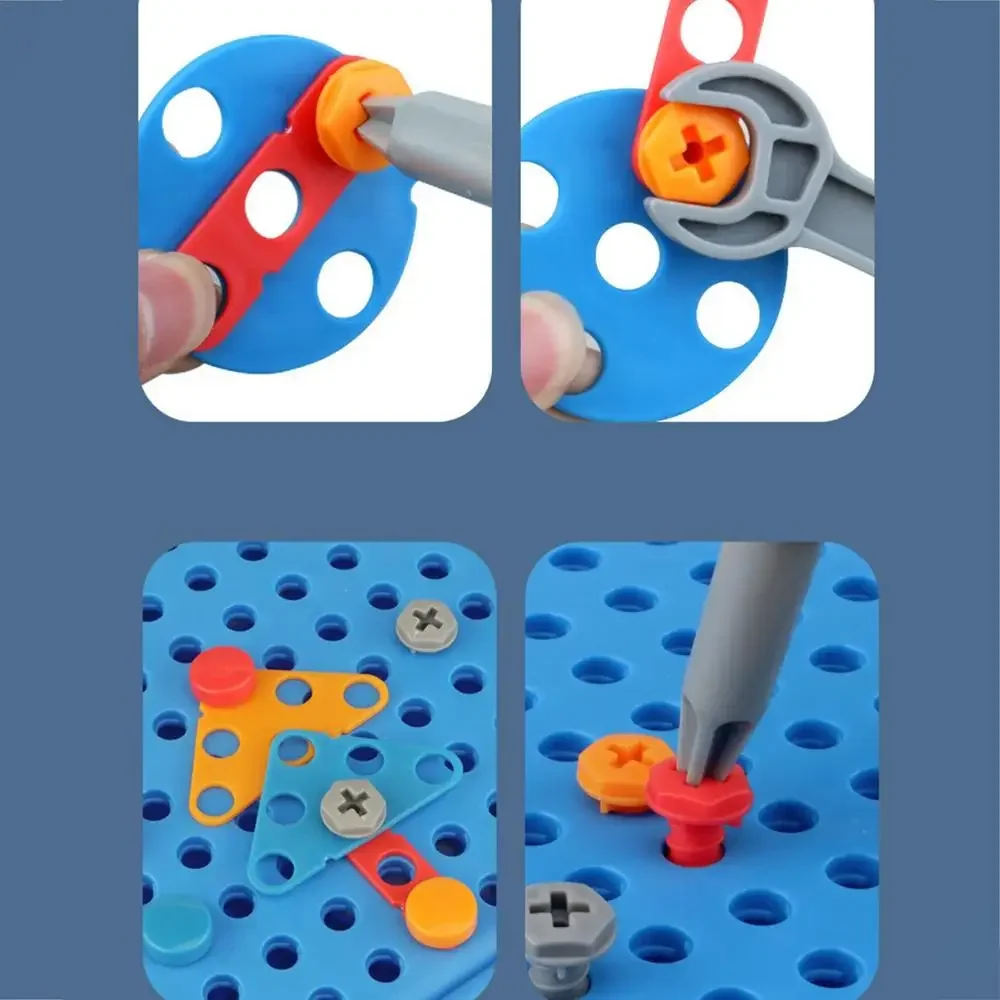 Juego de herramientas de tuerca DIY, desmontaje manual, rompecabezas 2D, caja de herramientas de atornillado, juguete educativo para edades tempranas, bloques con forma de juguete para niños