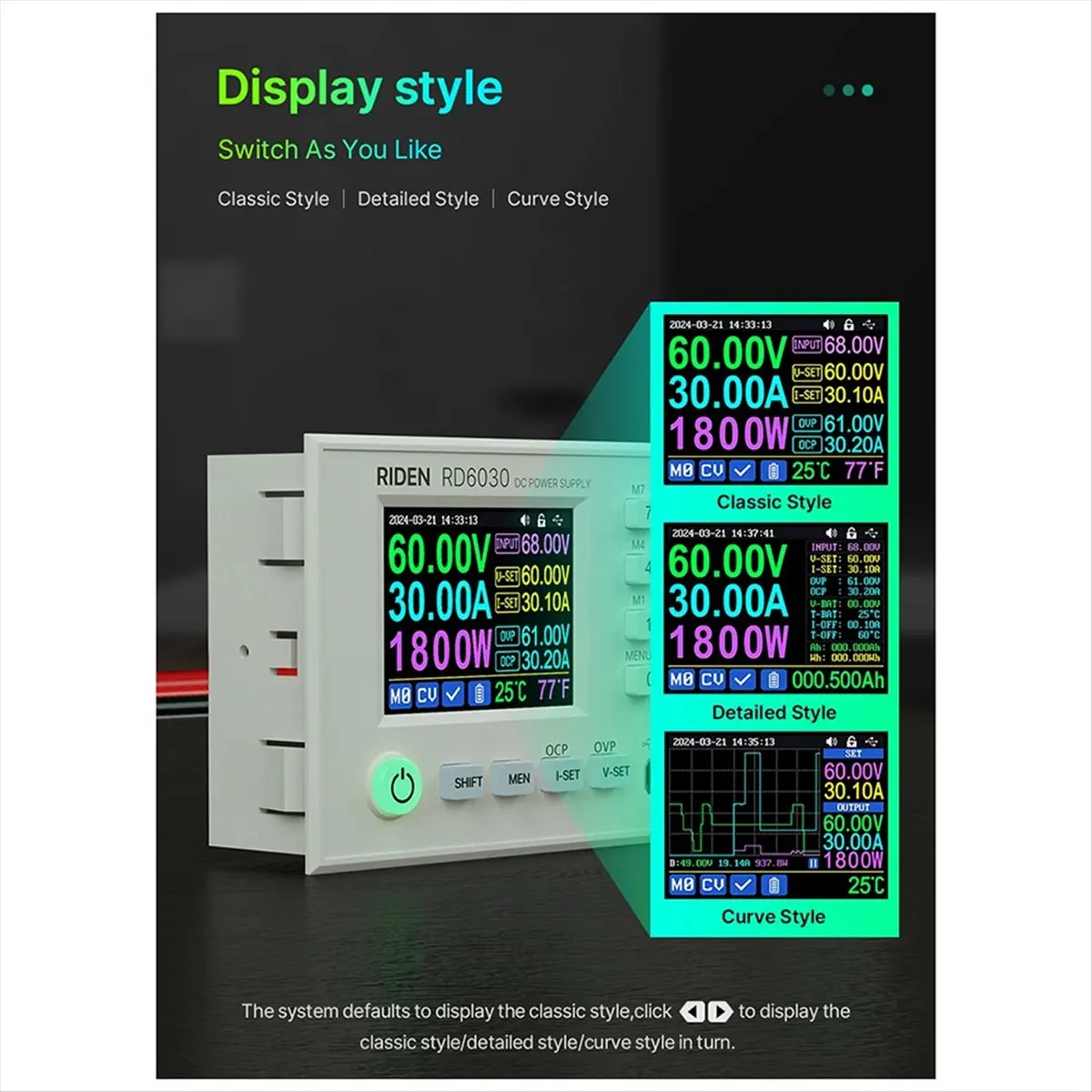 SDFC RD6030W 60V 30A DC Adjustable StepDown Voltage Bench Regulated Power Supply Buck Converter Battery Charging&1500W PSU