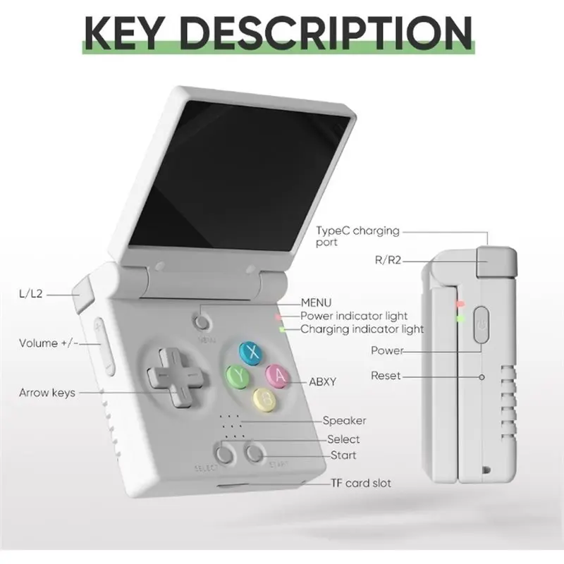 B50B-MINI FLIP Handheld Game Players 2.8'' IPS Screen Linux System Video Game Consoles Case Gamer Dual Analog Stick view 3