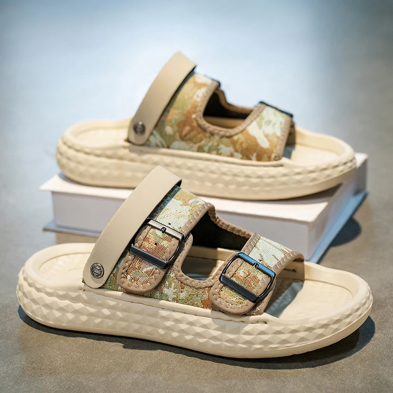 

Летние мужские сандалии, сандалии высокого качества, быстросохнущая тканевая мужская обувь, модная пляжная обувь, уличные тапочки, большой размер 46