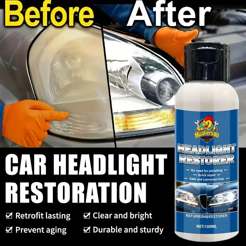 Car Headlight Restoration Polishing Headlamp Scratch Remover Repair Cleaning Paste Remove Oxidation Headlight Polish Liquid image 2