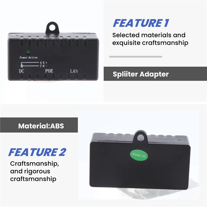 Poe Splitter Poe Injector Rj45 Dc 5.5Mm X 2.1Mm Input Passive Poe Injector Splitter Adapter Connector For Ip Network Camera-A22R