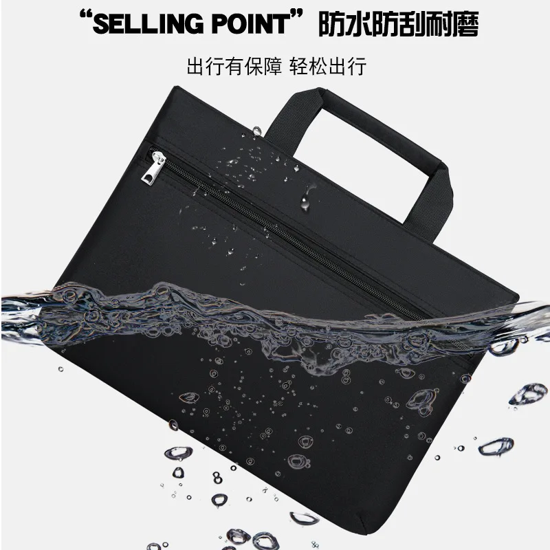 Waterproof oxford fabric men's handbag, 15.6-inch computer storage, meeting and business portable briefcase