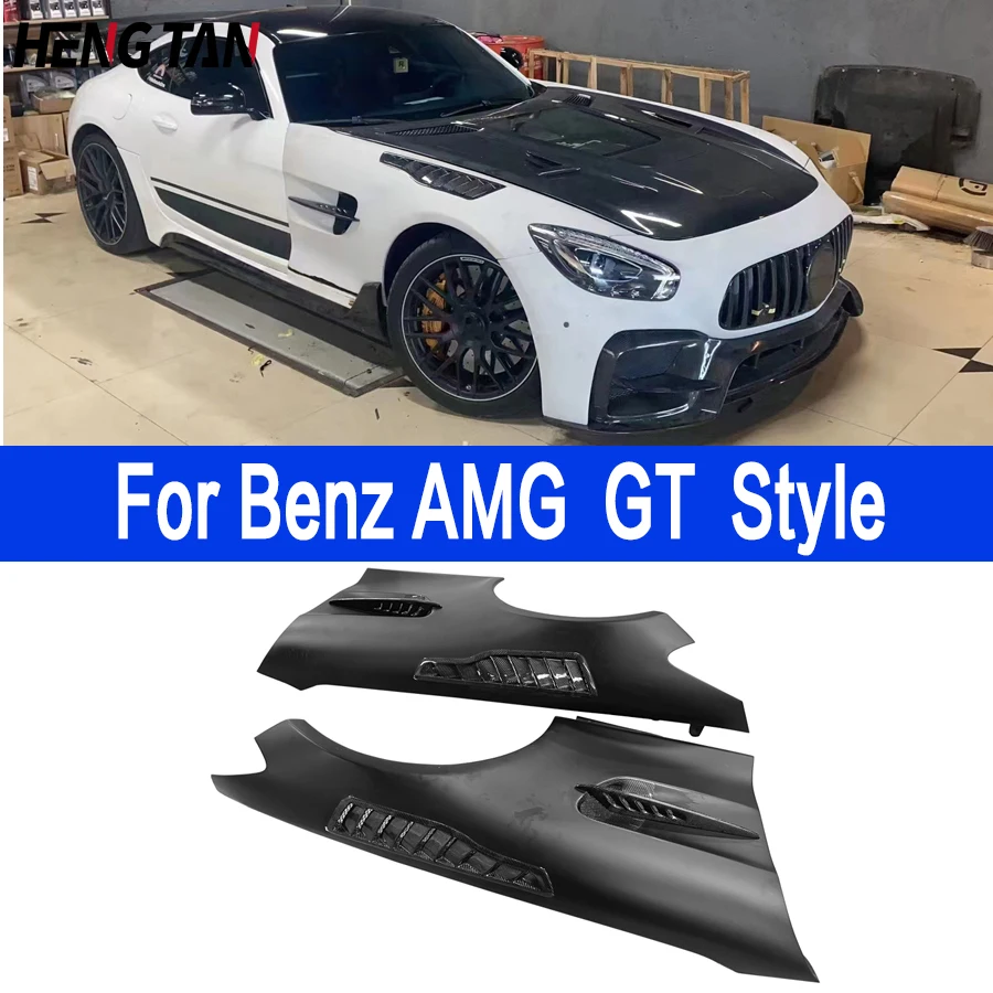 GT Style Carbon Fiber Fender for Mercedes Benz AMG Class Retrofit the Semi-carbon fiber+FRP unpainted replacement leaf plate