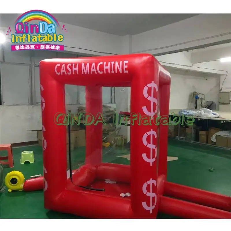 Cabina inflable de la máquina del dinero del cubo del efectivo del PVC/recogedor inflable del efectivo con 2 sopladores de aire para la publicidad/evento