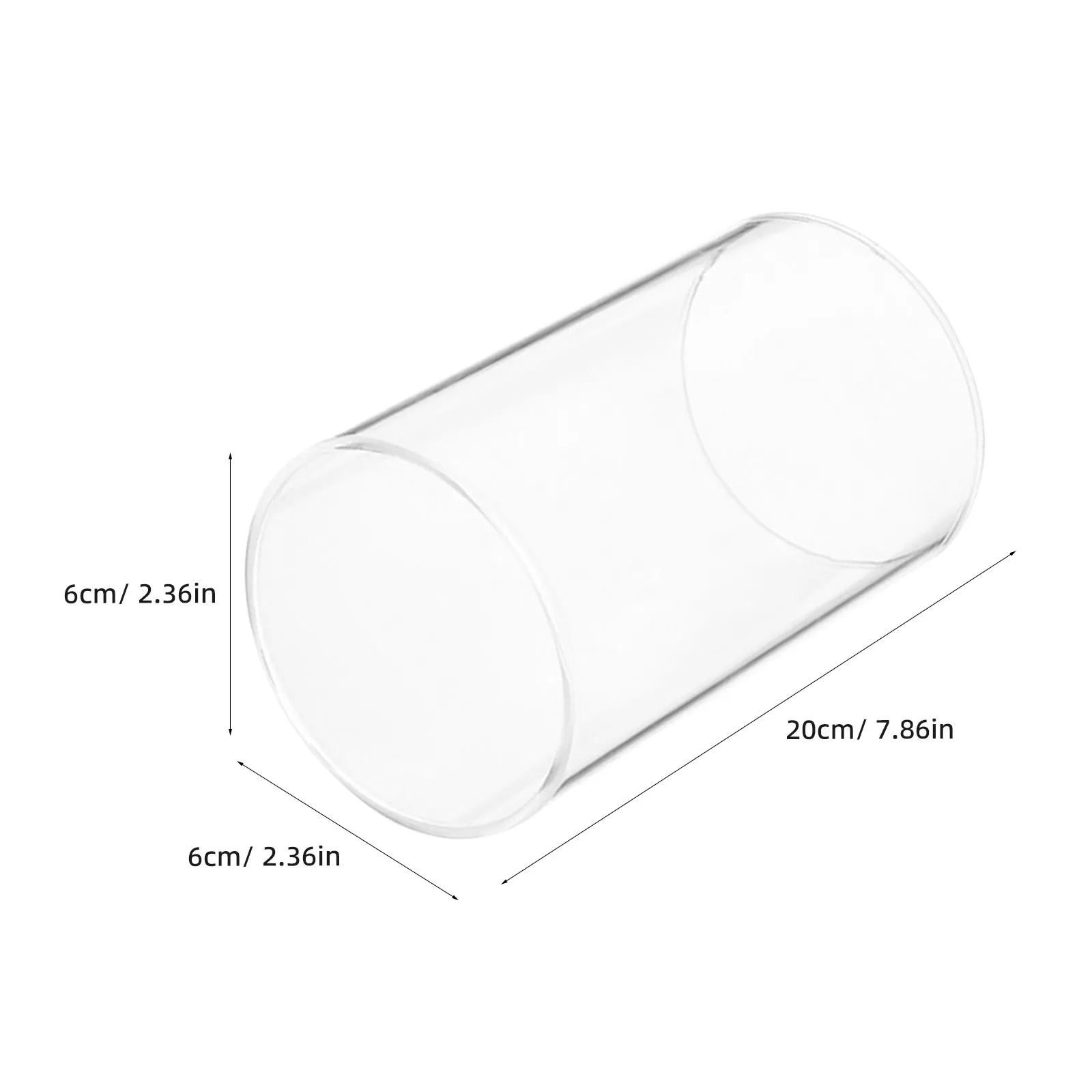 Premium Clear Glass Cylinder Cover Open Ended Tube Shade for Pillar Candles Simple Elegant Holder Decoration