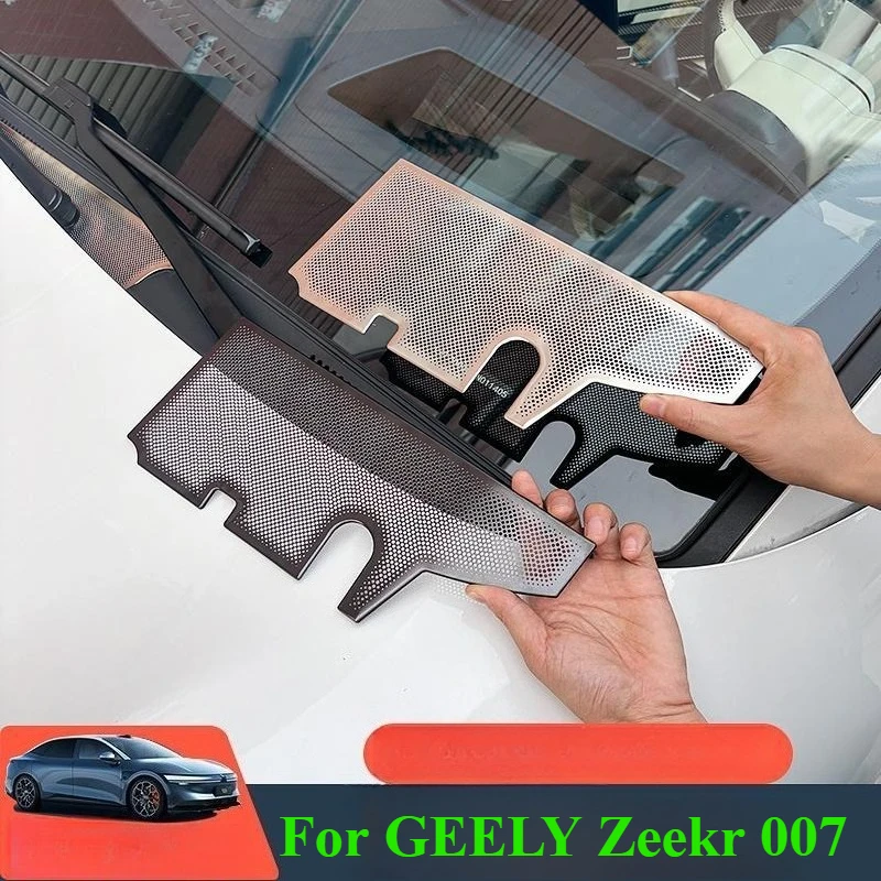 

For GEELY Zeekr 007 2024-2025 Front Engine Dust Cover Stainless Steel Hood Air Outlet Protective Cover
