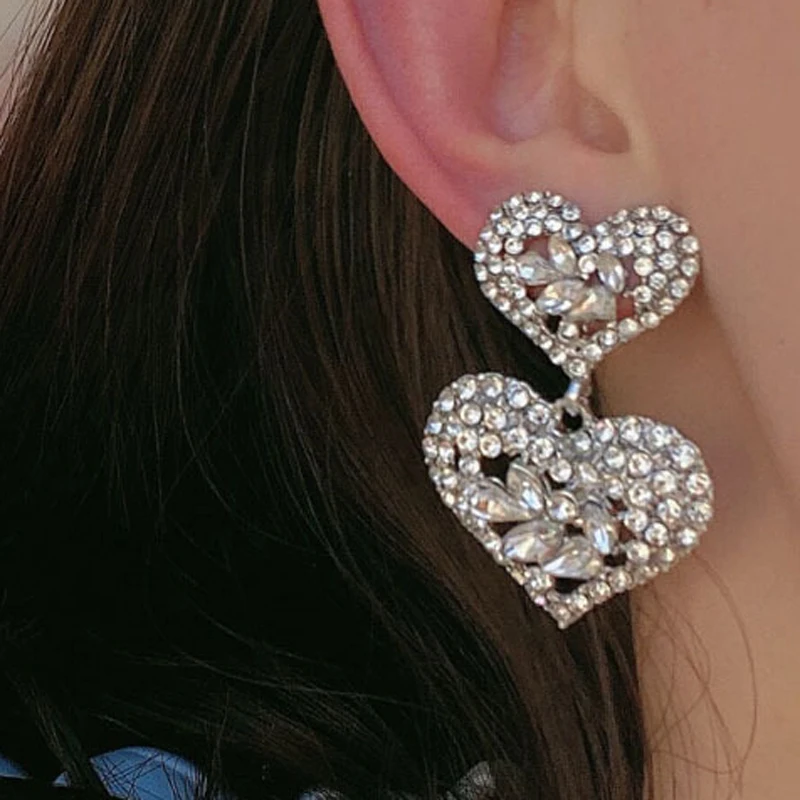 

Romantic heart big earrings for woman Pendientes mujer серьги женские boucle d’oreille femmes
