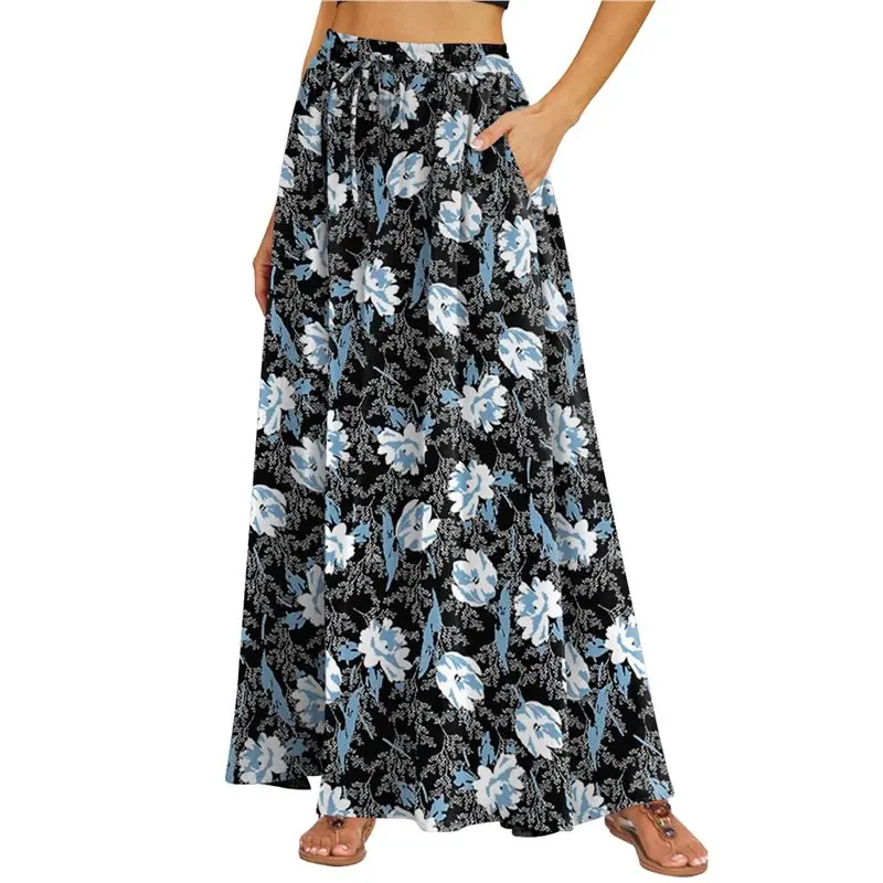 

Женская летняя плиссированная юбка макси CYL с высокой талией, повседневная, длинная, с карманами