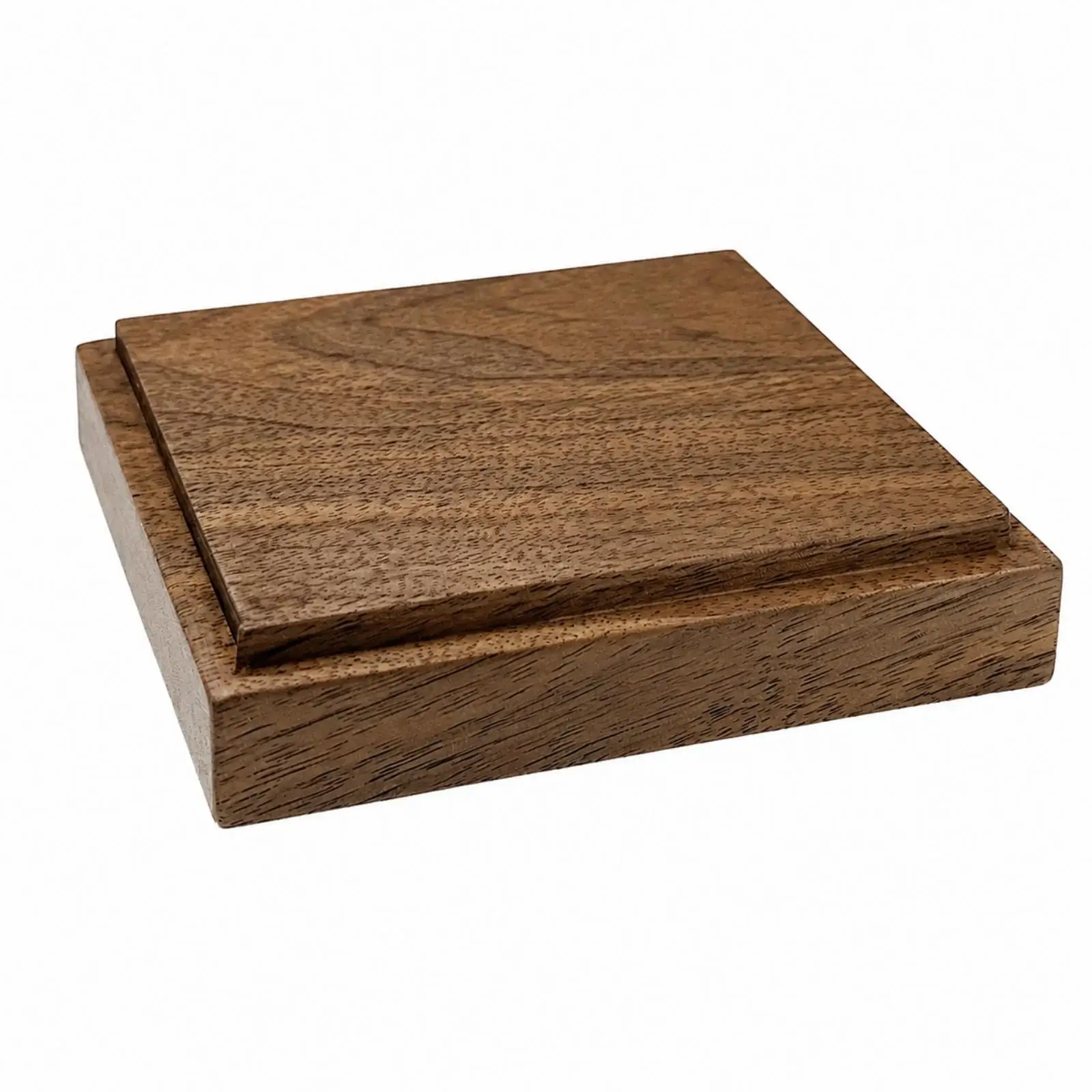 Walnut Display Base Clean Square Display Base Modern Minimalist for Collectors, Tea Table, Desk