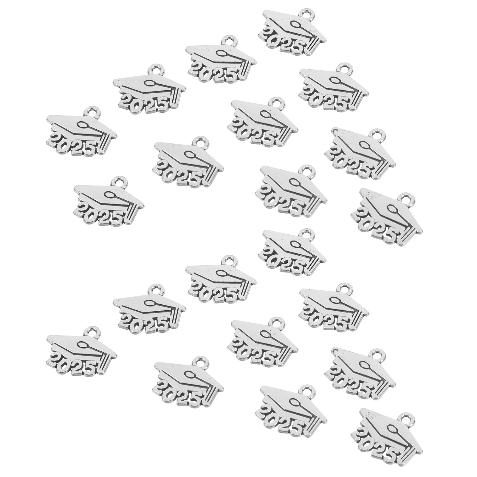 

100pcs Graduation Cap Pendant 2025 Alloy DIY Jewelry Necklace Bracelet Keychain Crafts Durable Versatile Charm Accessories