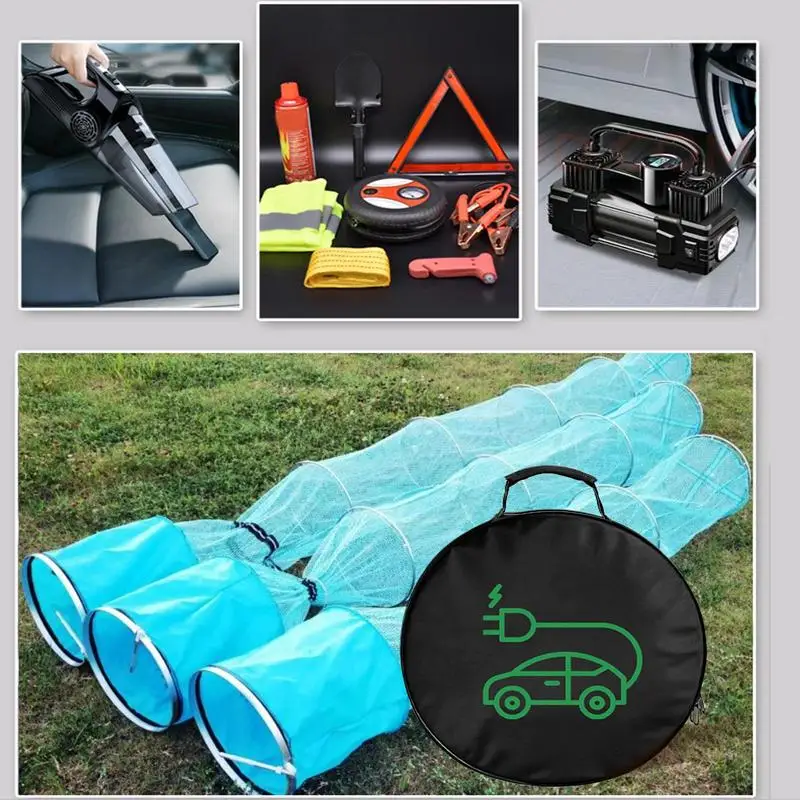 Electric Vehicle Charging Cable Bag Car Charger Cable Storage Bag Oxford Cloth Auto Trunk Organizer Car Interior Accessories