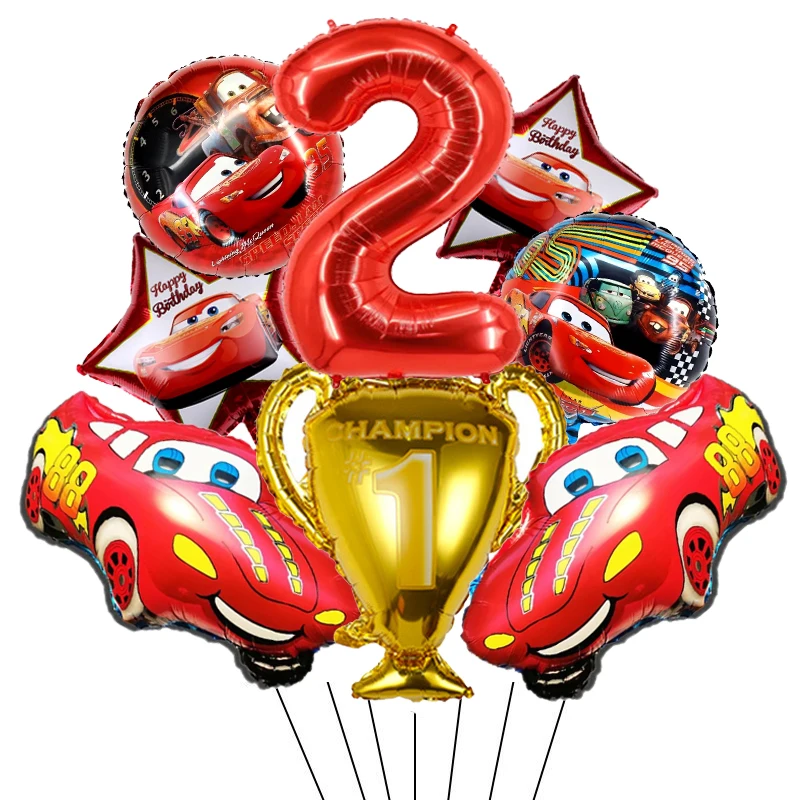 Disney Lightning Balloons Mcqueen Foil Number Balloon Set Cars Baby Shower Birthday Decorations Kids Toy Gifts Party Supplies