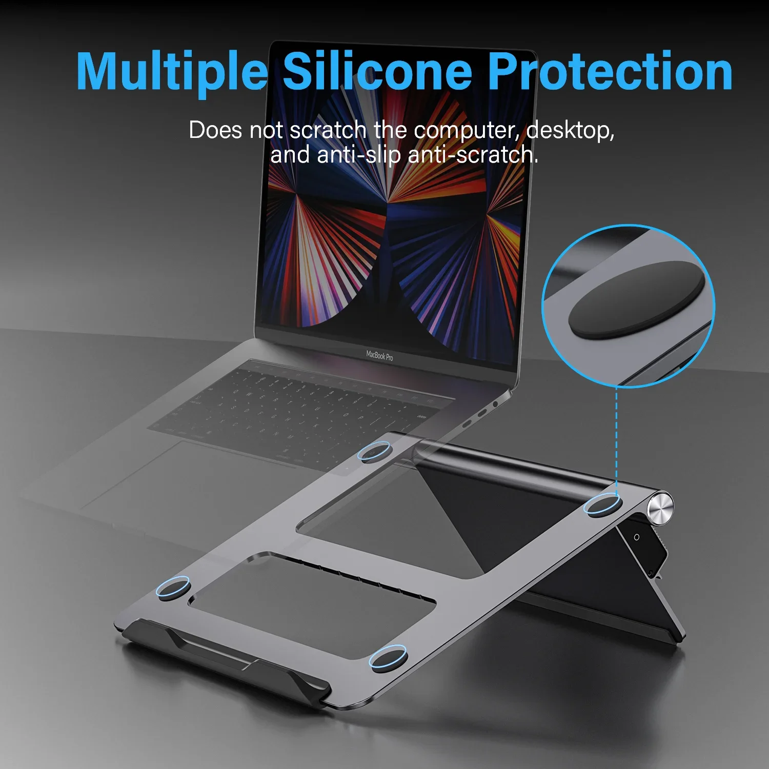 Imagem -02 - Suporte para Laptop de Alumínio com Usb-c Docking Station Dual Hdmi Splitter Monitores para Macbook Huawei Xiaomi Suporte para Tablet Mesa Dobrável