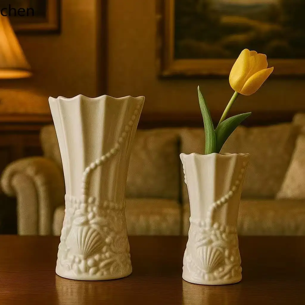 YFY ceramic vase - premium large diameter vase for fresh flowers, living room dining table,  ornamental piece