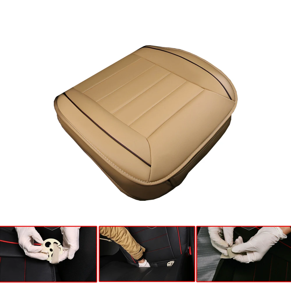 3D PU Leather Car Seat Cover Full Surrounded Pad Mat for Auto Chair Cushion Car Seat Cover Front Universal Car Interior Decor