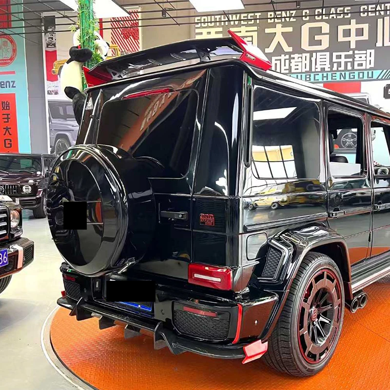 G Wagon G900 Rocket-Style ألياف الكربون الجافة الخلفية سبويلر الجناح W464 G63 G500 B طقم الجسم صاروخ الجاف الكربون الجناح الخلفي #3