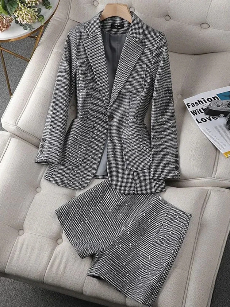 LatejVintage-Ensemble Deux Pièces pour Femme, Blazer, Short, Trempé, Taille Haute, Mini, Décontracté, Printemps, Automne, Nouveau, 2024