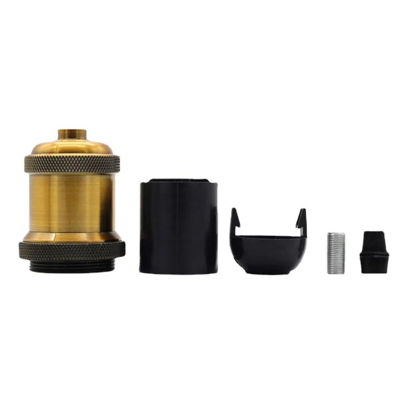 Vintage thread E27 ceramic plastic socket Edison Vintage lampshade bracket DIY lamp accessories aluminum lamp holder