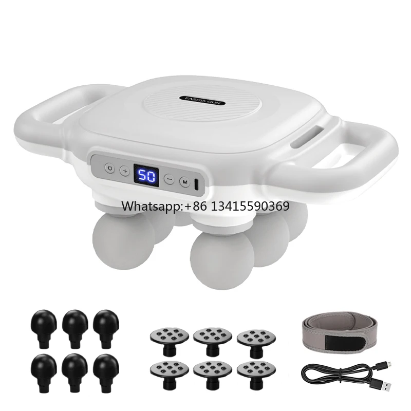 

6 Heads Full Body Massage gu for Therapy and Relaxation, Four-Head Handheld Muscle Massager gu for Athletes Relieving Pain
