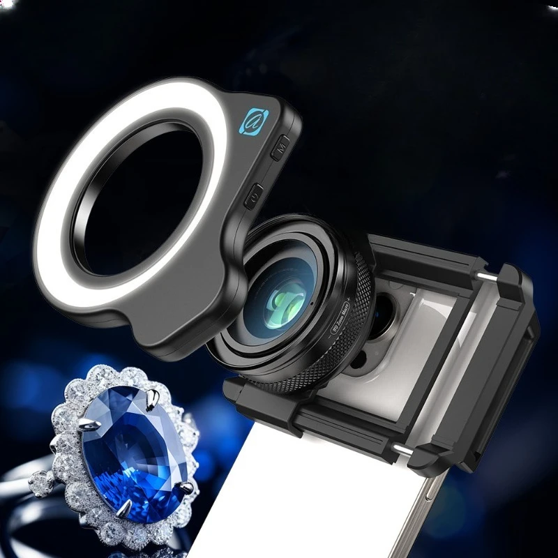 

External mobile phone macro lens outdoor plant insect scientific research nail beauty filling light shooting