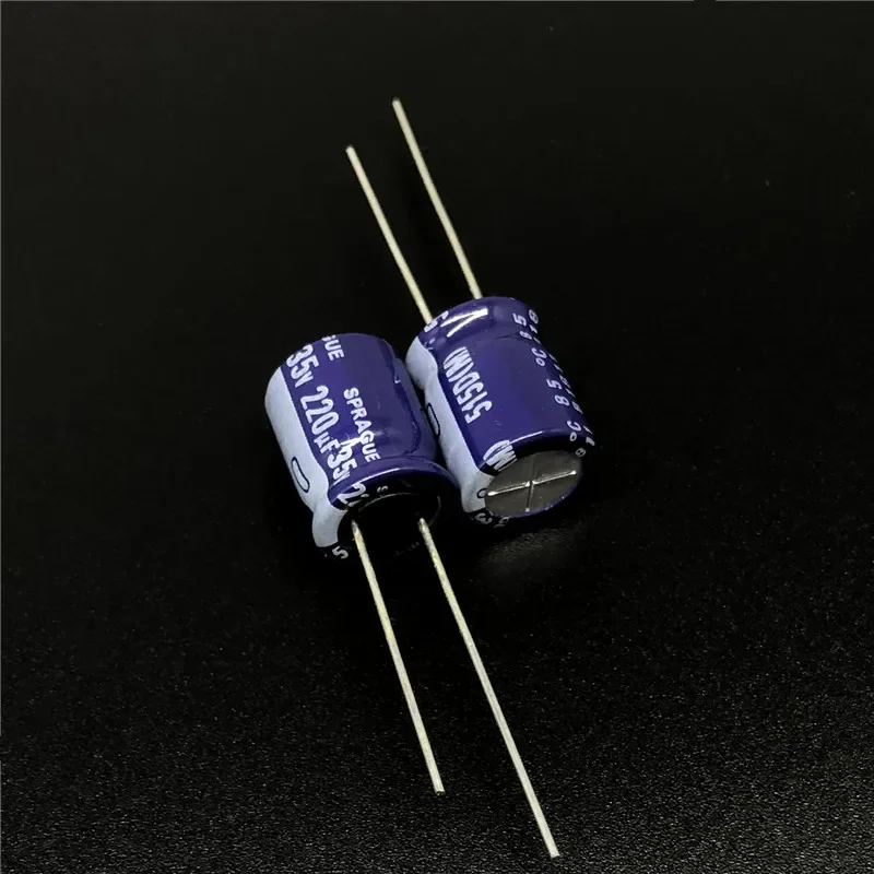 10Pcs 220uF 35V SPRAGUE 515D Series 10x13mm 35V220uF High quality Audio Capacitor Aluminum Electrolytic Capacitor