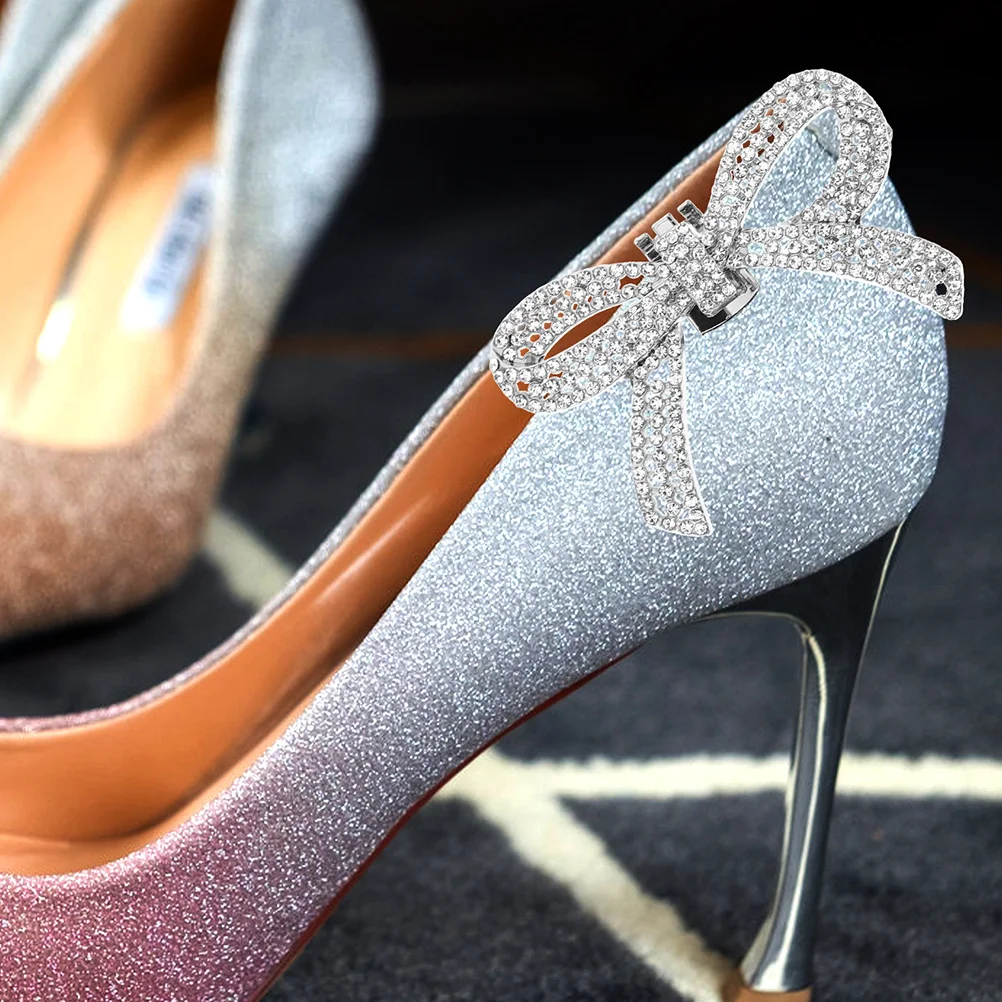 

Shoe Flower Clips Rhinestone Bow Decoration Detachable Bling Charms For Women Wedding High Heel Accessories Bridal Jewelry