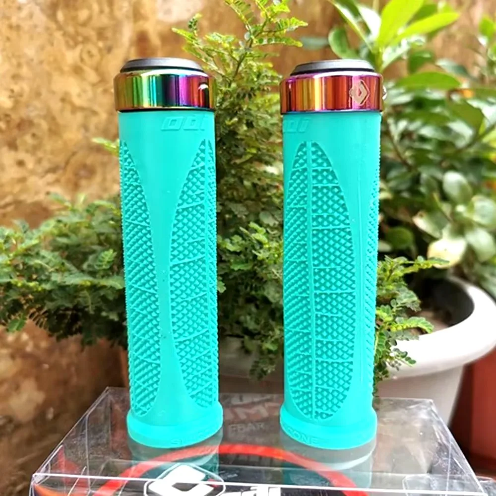 ODI 2pcs MountainBicycle Handlebar Grips Super Soft Silicone Anti-slip Handlebar Cover With Lock Ring Bike Accessories