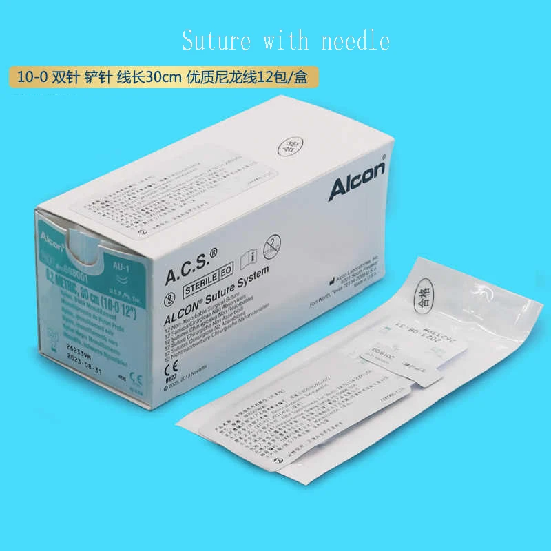 

Офтальмологические шовы Alcon, нейлоновый шов, полипропиленовый подвесной шовный игла, 10-0, двойная игла, лопата