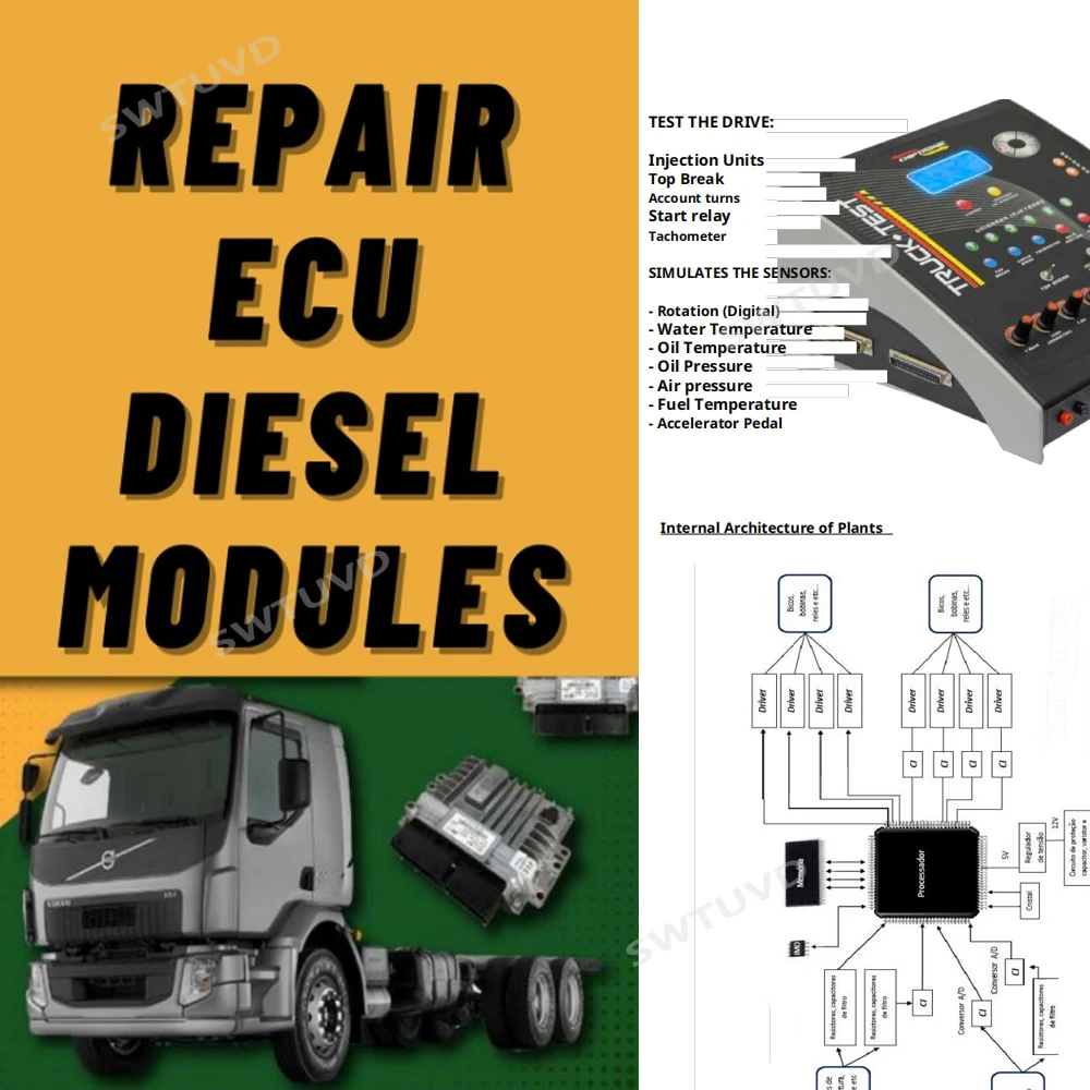 Pack 5 Ecu Reparatur handbücher Reparatur von Einspritz modulen in der Werkstatt Diesel elektronik Studien führer Auto LKW Diagnose werkzeuge